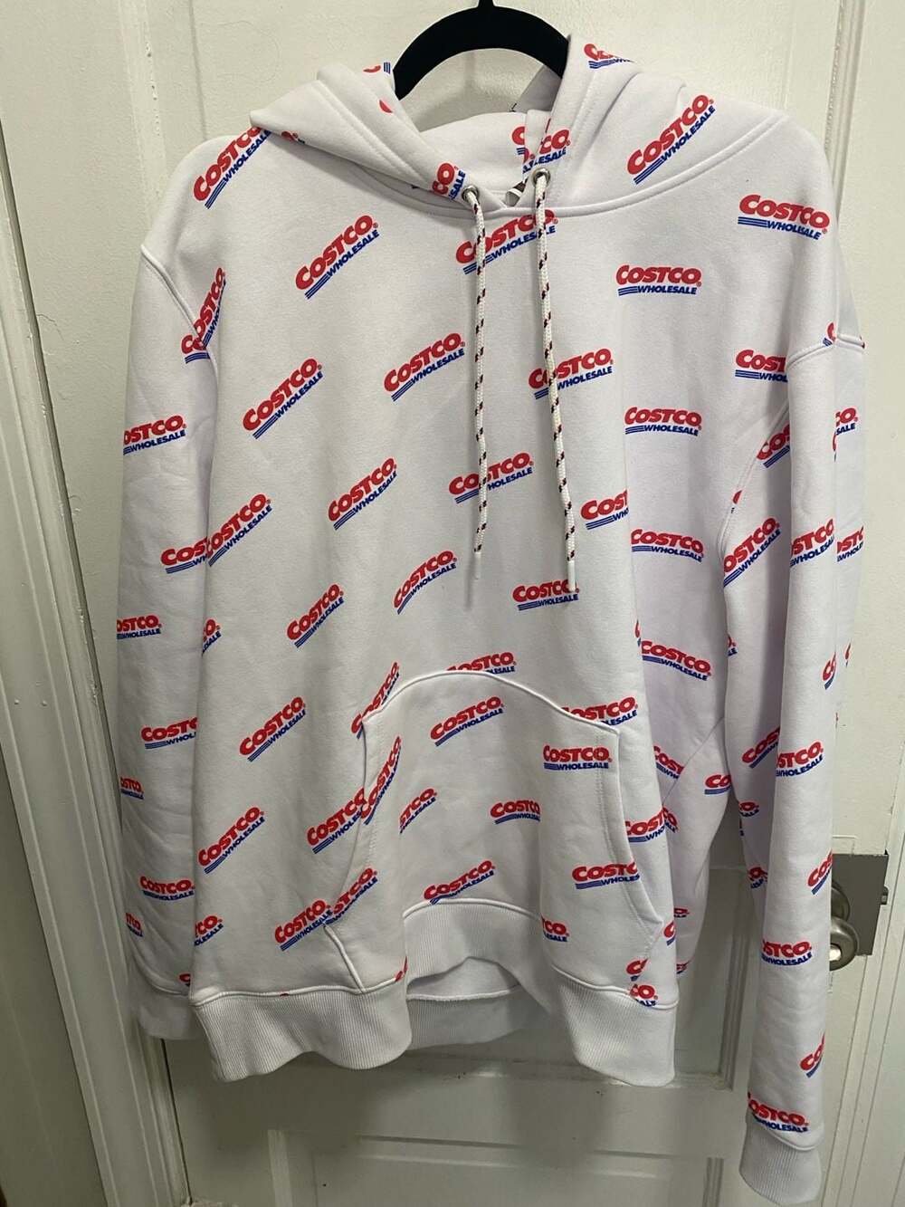 Kirkland Signature Costco Wholesale All Over Logo Print Hoodie White